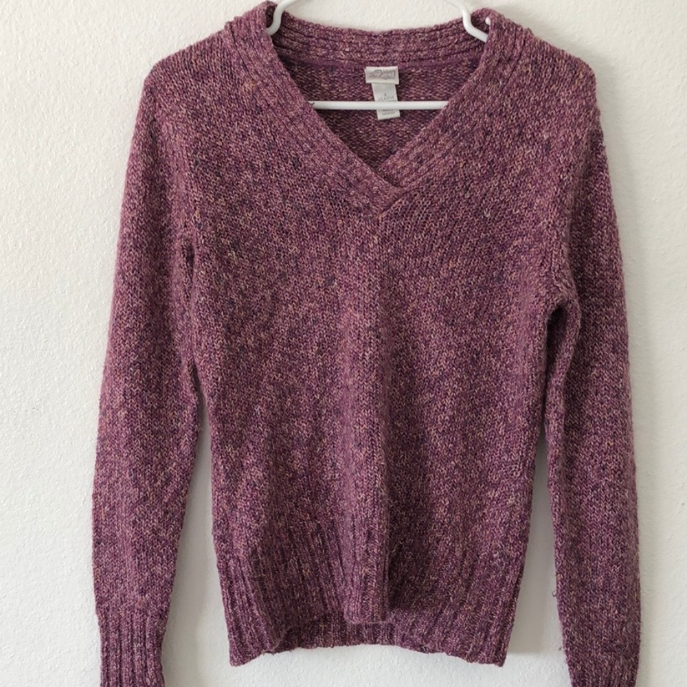 Fashion Bug | Purple Marbled V-Neck Sweater